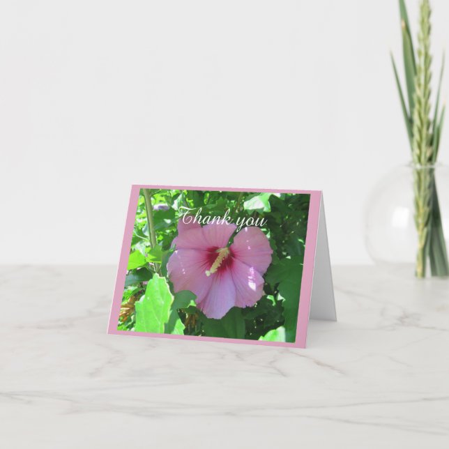 Pink Floral Fotografie Dankeskarte (Vorderseite)