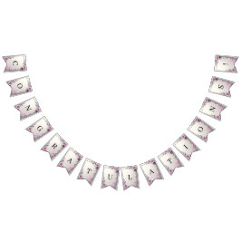 Pink Floral Frame Bunting Flag Wimpelkette