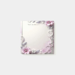 Pink Floral Frame Post it Notes Post-it Klebezettel