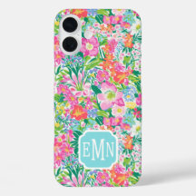 Pink Floral Garden Monogrammed