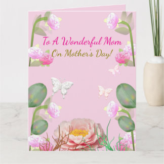 Pink Floral Garden Mother's Day Karte