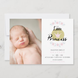 Pink Floral Garland Princess Crown Newborn Girl Ankündigung