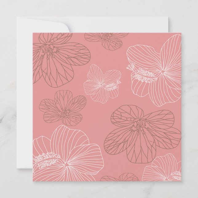 Pink Floral Geburtstag Einladung (Vorderseite)