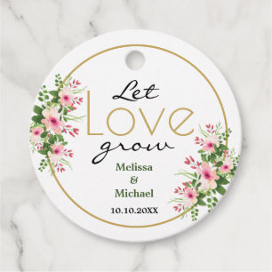 Pink Floral Gelassen Liebe wachsen Hochzeit Danke Geschenkanhänger