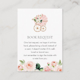 Pink Floral Girl Babydusche Anfrage Begleitkarte