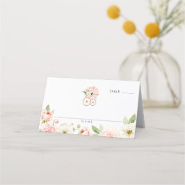 Pink Floral Girl Babydusche Klappendusche Klettver Platzkarte