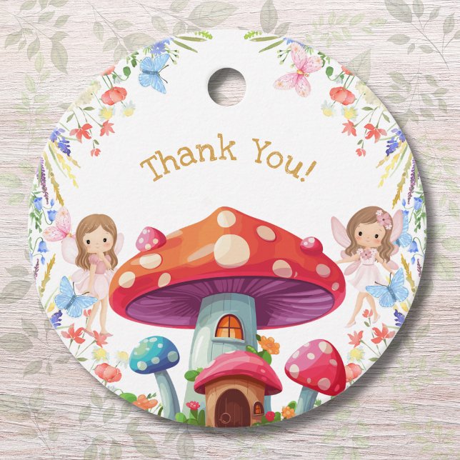 Pink Floral Girl Fairy Birthday Vielen Dank Geschenkanhänger (Von Creator hochgeladen)