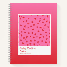 Pink Floral Gradient Spiral Notebook Notizbuch
