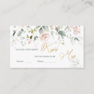 Pink Floral Guess Wie viele Kisses Game  Begleitkarte