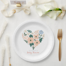Pink Floral Heart Girl Babydusche