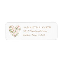 Pink Floral Heart Girl Babydusche Rücksendeadresse