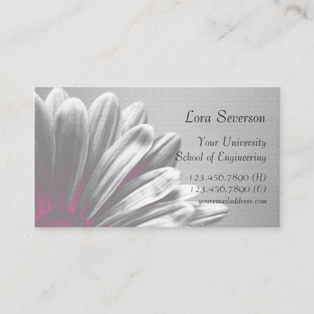 Pink Floral Highlights Graduate Telefonnummerkarte (Vorderseite)