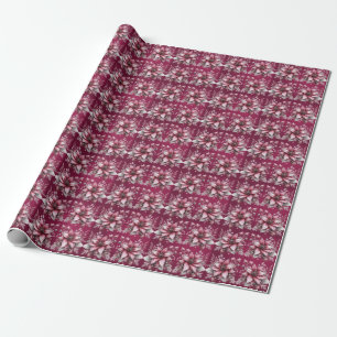 Pink Floral Holiday Wrapping Paper Geschenkpapier
