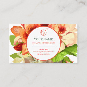Pink Floral Ihr Beruf und Unternehmen Biz ZSSG Telefonnummerkarte