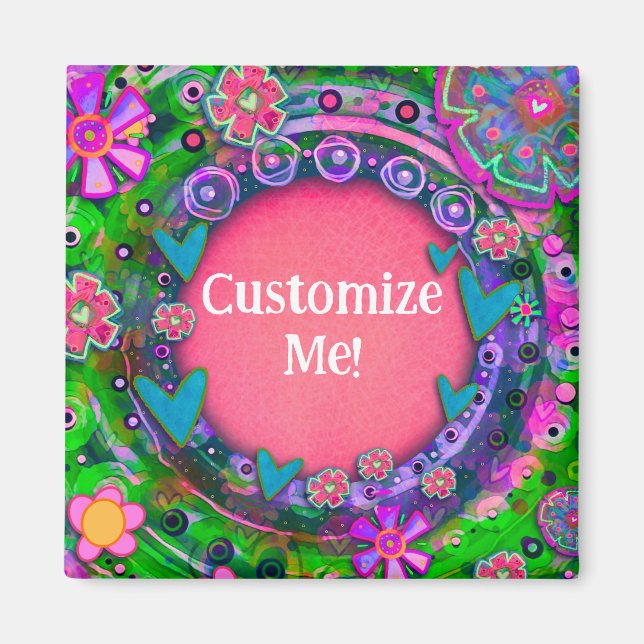 Pink Floral Inspirivity Magnet individuell anpasse (Vorne)