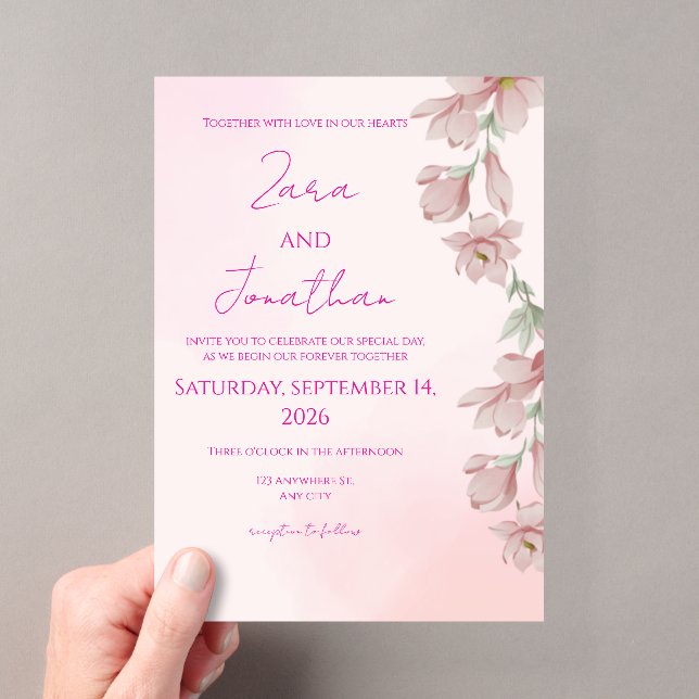 Pink floral invitation acryleinladungen (Insitu (Handheld))