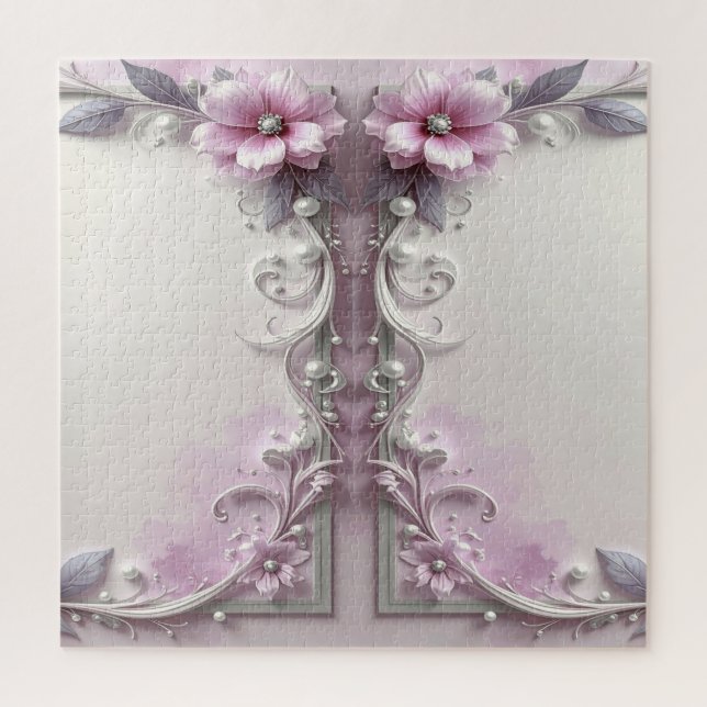 Pink Floral Jigsaw Puzzle (Vertikal)