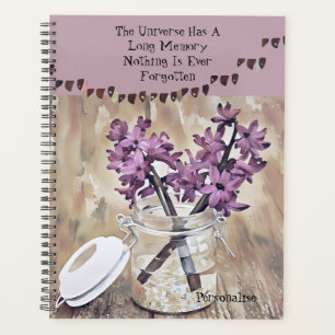 Pink Floral Kilner Jar Motivierend Zitat Journal Planer