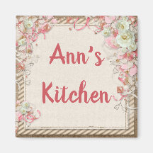 Pink Floral Kitchmagnet