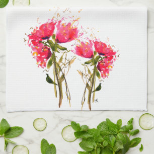 Pink Floral Kitchtuch Geschirrtuch