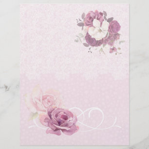 Pink Floral & Lace Wedding Buchpapier