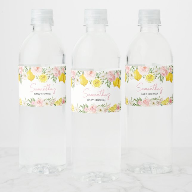 Pink Floral Lemon Babydusche (Flaschen)