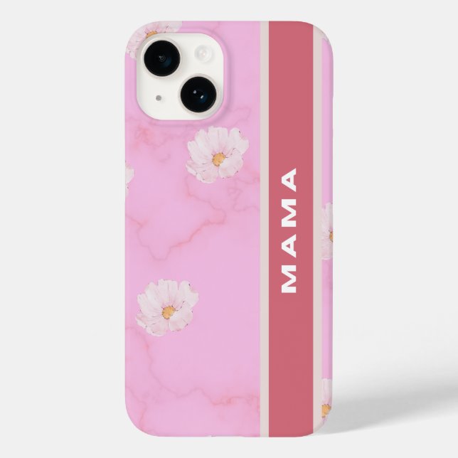 Pink Floral "Mama" Handy Case (Rückseite)