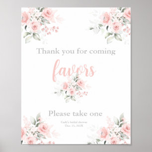Pink floral merci d'être venu poster