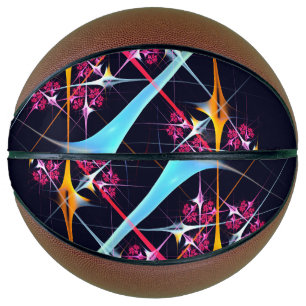 Pink Floral Modernes Abstraktes Kunstfarbmuster #0 Basketball