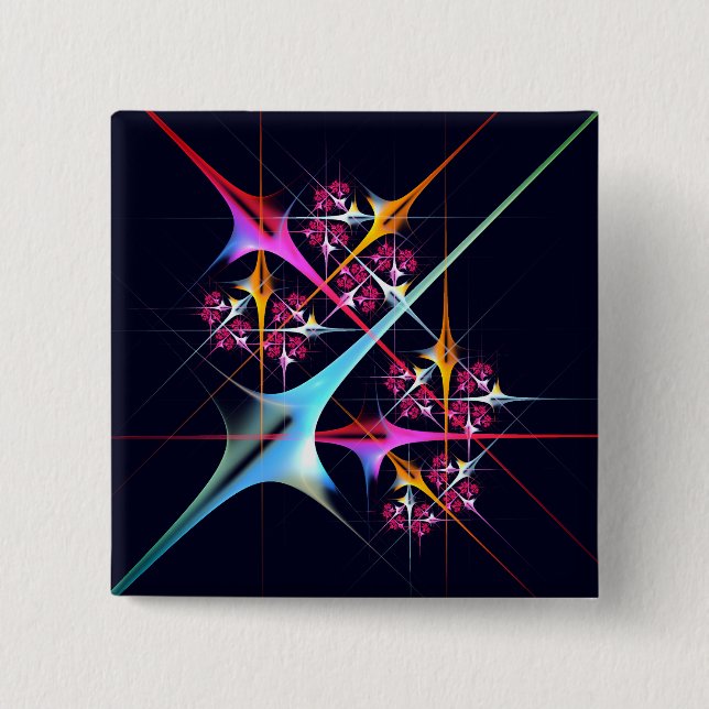 Pink Floral Modernes Abstraktes Kunstfarbmuster #0 Button (Vorderseite)
