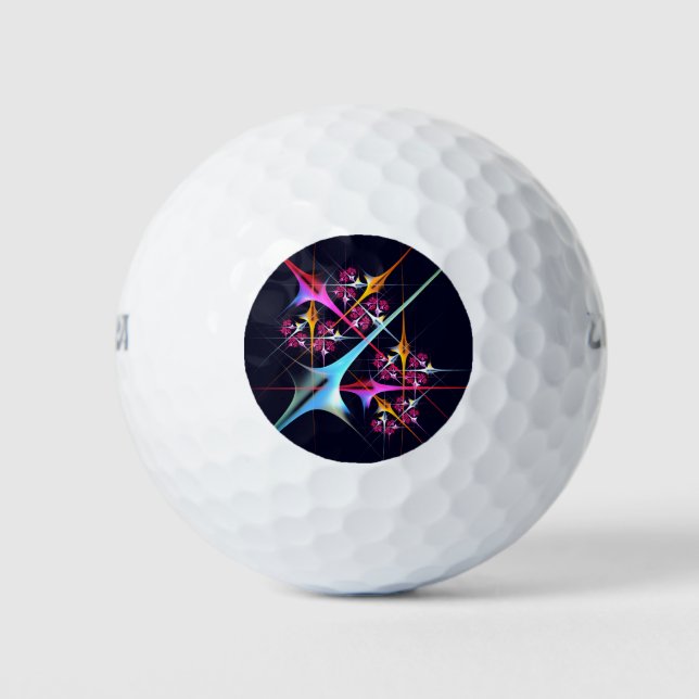 Pink Floral Modernes Abstraktes Kunstfarbmuster #0 Golfball (Vorderseite)