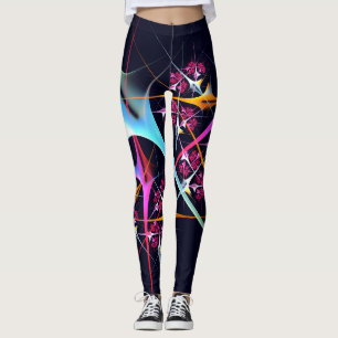 Pink Floral Modernes Abstraktes Kunstfarbmuster #0 Leggings