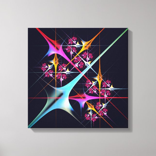 Pink Floral Modernes Abstraktes Kunstfarbmuster #0 Leinwanddruck (Vorderseite)