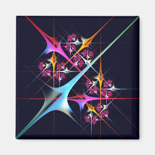 Pink Floral Modernes Abstraktes Kunstfarbmuster #0 Magnet
