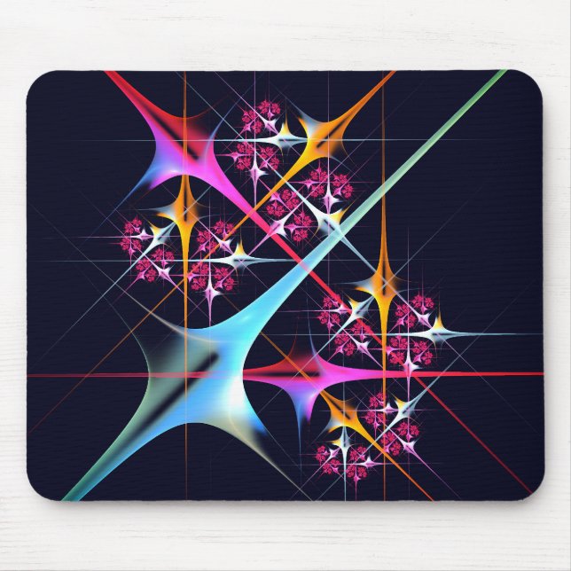 Pink Floral Modernes Abstraktes Kunstfarbmuster #0 Mousepad (Vorne)