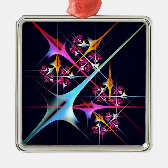 Pink Floral Modernes Abstraktes Kunstfarbmuster #0 Ornament Aus Metall (Vorne)