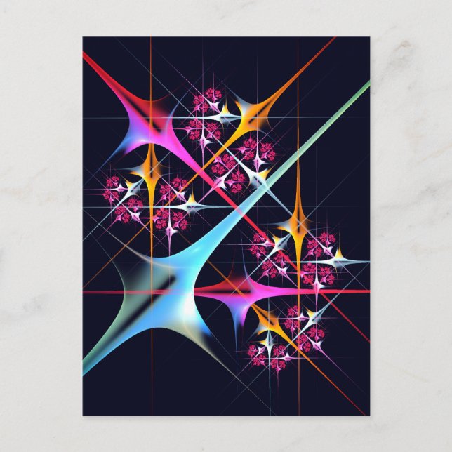 Pink Floral Modernes Abstraktes Kunstfarbmuster #0 Postkarte (Vorderseite)