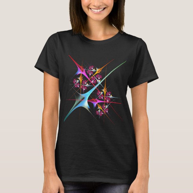 Pink Floral Modernes Abstraktes Kunstfarbmuster #0 T-Shirt (Vorderseite)