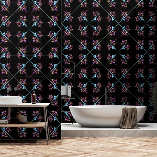 Pink Floral Modernes Abstraktes Kunstfarbmuster #0 Tapete (Badezimmer)