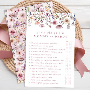 Pink Floral Mommy oder Daddy Baby Shower Game - St
