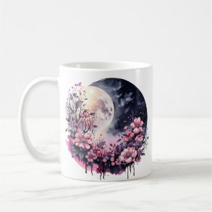PINK FLORAL MOON HALLOWEE KAFFEETASSE