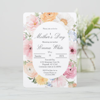 Pink floral Mother's Day  Einladung