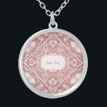 Pink Floral Necklace Versilberte Kette<br><div class="desc">Schöne rosa Blumenverkleidung</div>