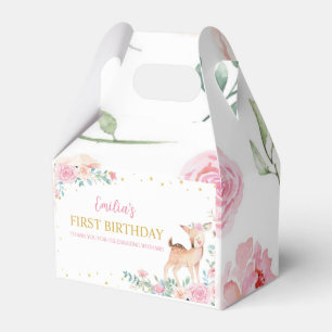 Pink Floral Niedlich Hirsche Erstgeburt Gesichtsbo Geschenkschachtel