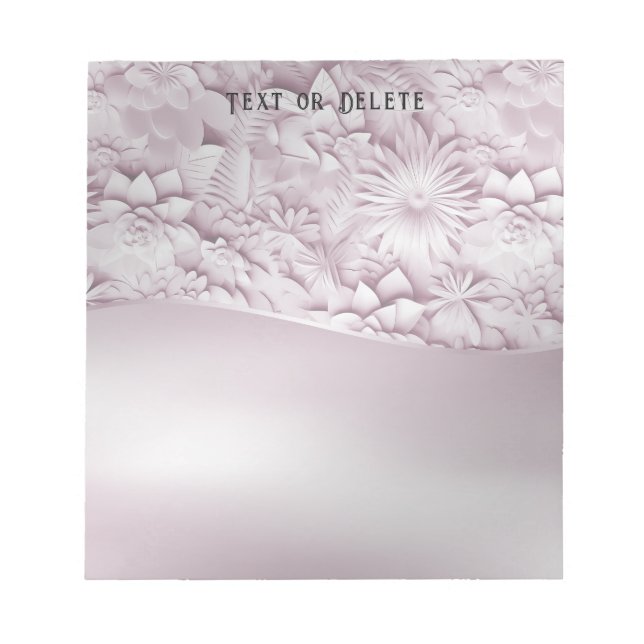 Pink Floral Notepad Notizblock (Vorderseite)