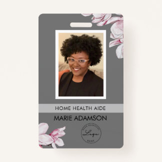 Pink Floral Nurse Hospital ID Abzeichen Ausweis