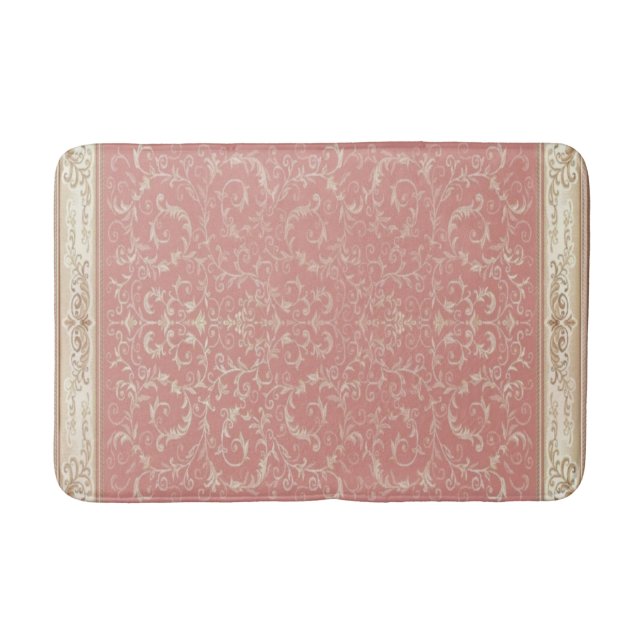 Pink Floral Oriental Muster Badematte (Vorderseite)
