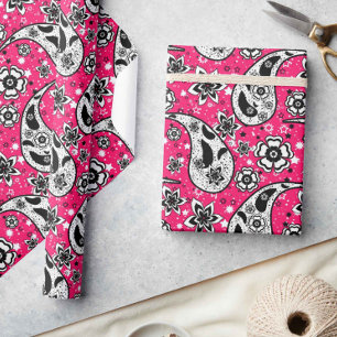 Pink Floral Paisley Design Geschenkpapier