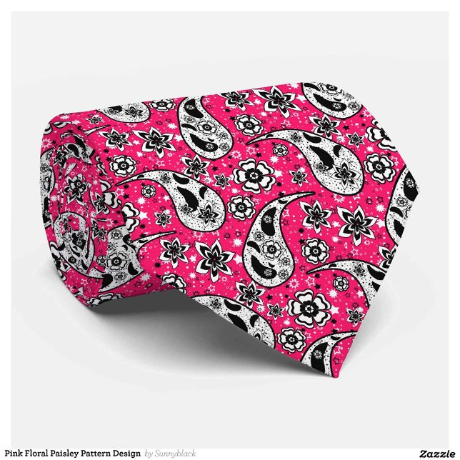Pink Floral Paisley Design Krawatte (Von Creator hochgeladen)