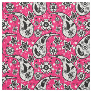 Pink Floral Paisley Design Stoff